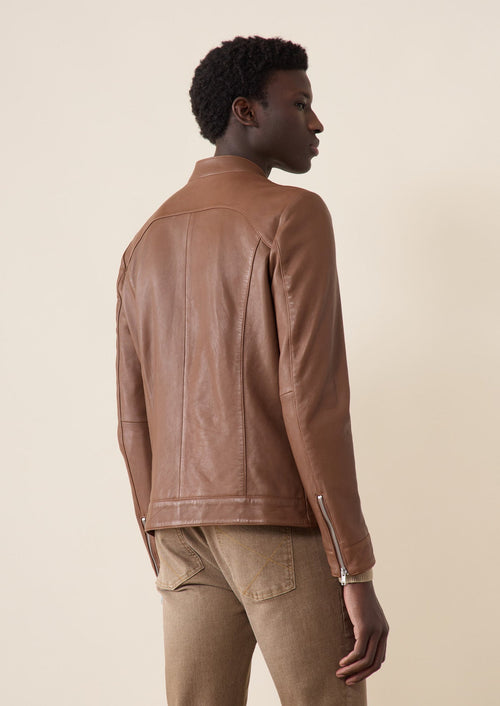 Blouson en cuir cognac - Father & Sons   - 2 