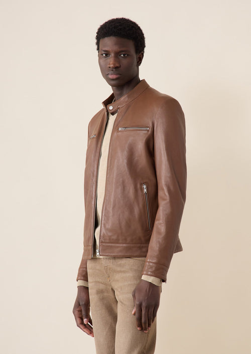 Blouson en cuir cognac - Father & Sons   - 1 