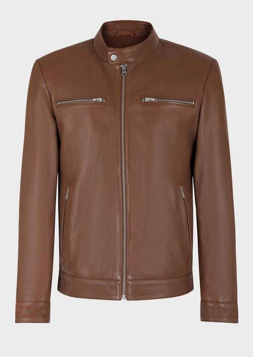 Blouson en cuir cognac - Father & Sons   - 4 