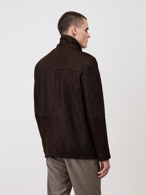 Blouson en cuir nubuck marron à capuche amovible - 2 - Father & Sons   - 17 