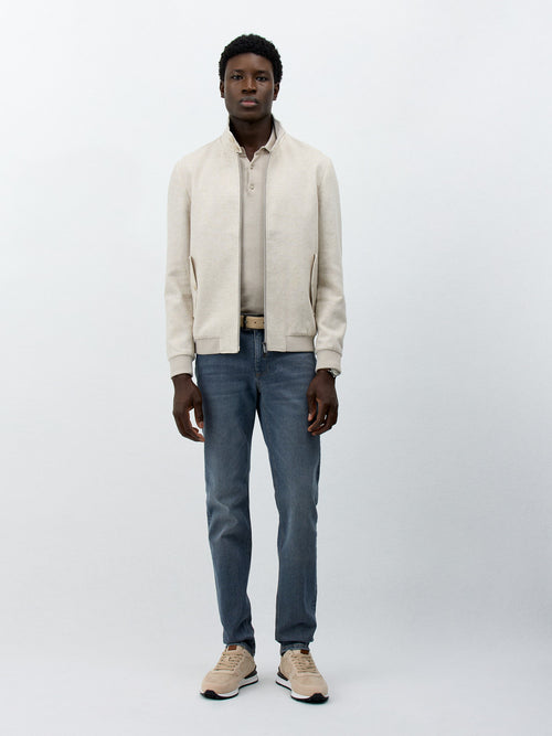 Blouson en coton et lin beiges - Father & Sons   - 4 