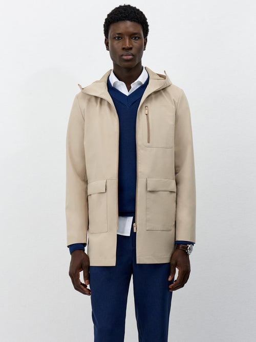 Parka légère beige à capuche - Father & Sons   -  