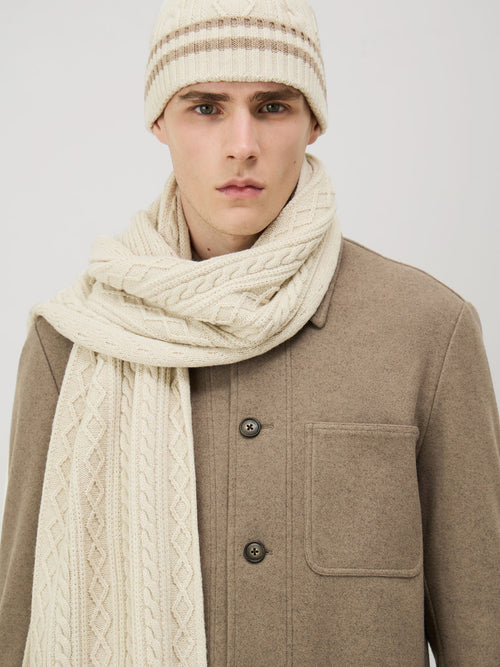 Bonnet en maille torsadée beige - 2 - Father & Sons   - 17 