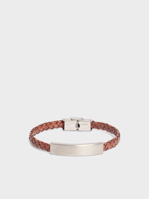 Bracelet en cuir tressé marron - Father & Sons   - 1 