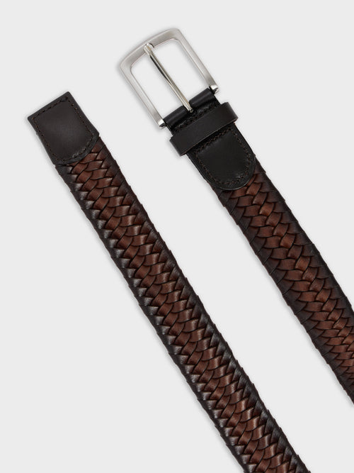 Ceinture tressée en cuir cognac - Father & Sons   - 2 