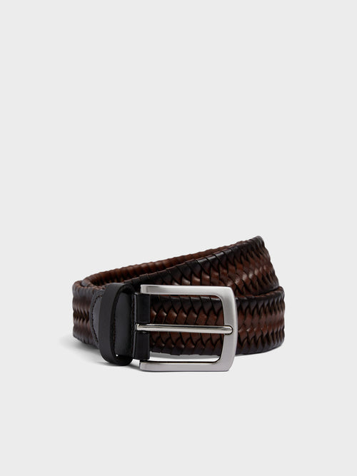 Ceinture tressée en cuir cognac - Father & Sons   - 1 