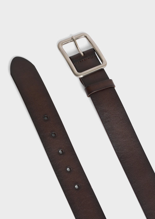 Ceinture en cuir lisse marron - 2 - Father & Sons   - 13 