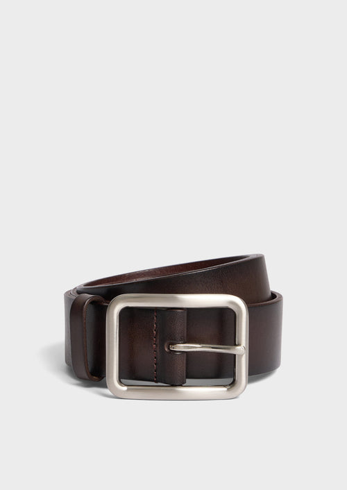 Ceinture en cuir lisse marron - 1 - Father & Sons   - 13 