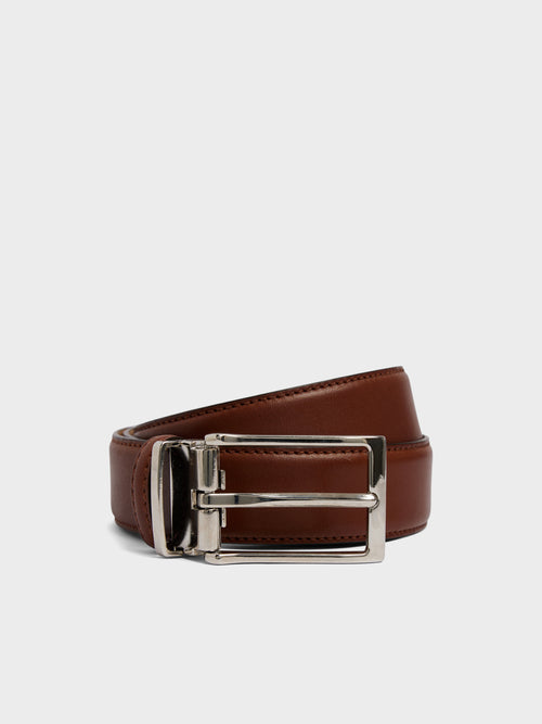 Ceinture ajustable en cuir lisse cognac - 1 - Father & Sons   - 11 