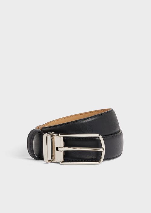 Ceinture ajustable en cuir lisse noir - 1 - Father & Sons   - 9 