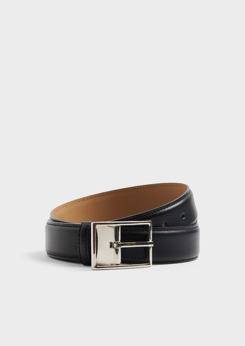 Ceinture ajustable en cuir lisse noir - 1 - Father & Sons   - 19 