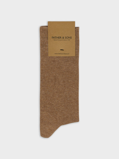 Chaussettes en coton bio mélangé beige - Father & Sons   -  