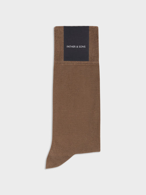 Chaussettes en viscose de bambou camel - 1 - Father & Sons   - 20 