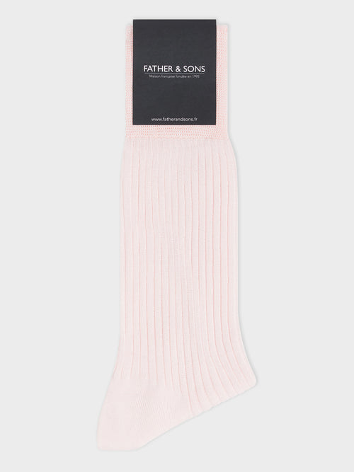 Chaussettes en coton fil d'Ecosse rose - 1 - Father & Sons   - 16 