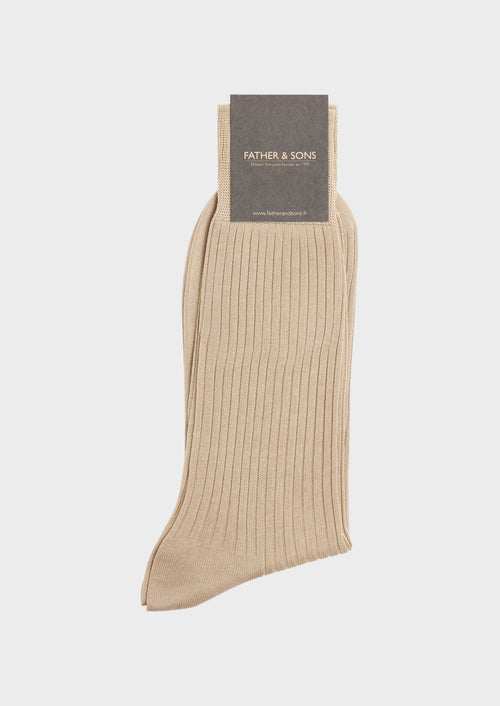 Chaussettes en coton fil d'Ecosse uni ficelle - Father & Sons   -  