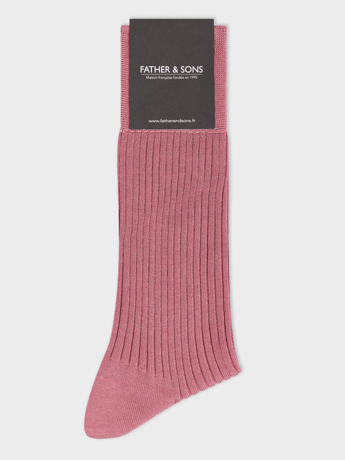 Chaussettes en coton fil d'Ecosse violet - Father & Sons   - 1 