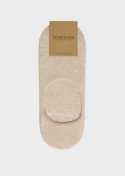 Chaussettes invisibles en coton mélangé uni beige - Father & Sons   -  