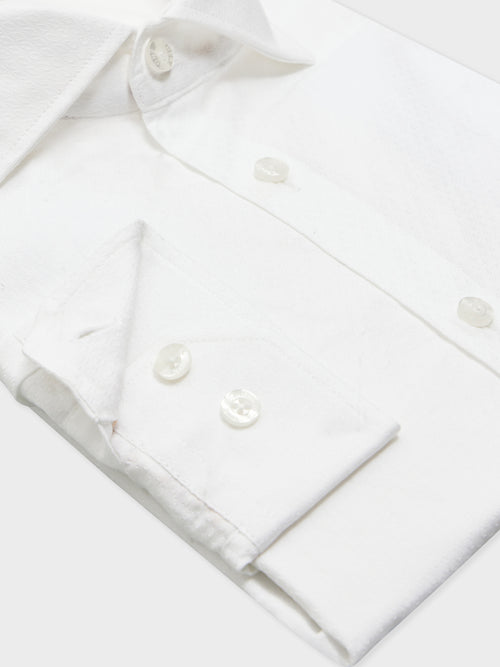 Chemise Regular en coton façonné blanc à motif - Father & Sons   - 3 