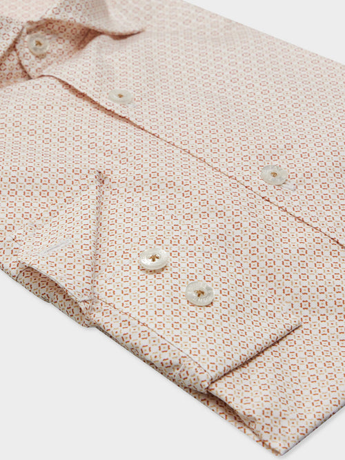 Chemise Slim en popeline de coton à motif terracotta - Father & Sons   - 3 