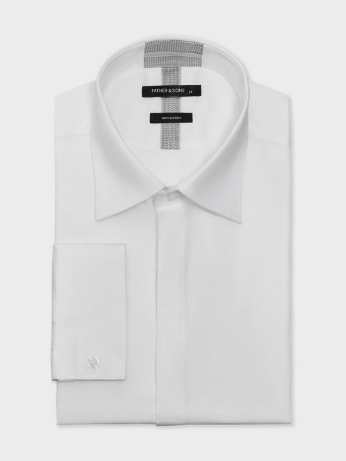 Chemise Regular en satin de coton blanc - Father & Sons   -  