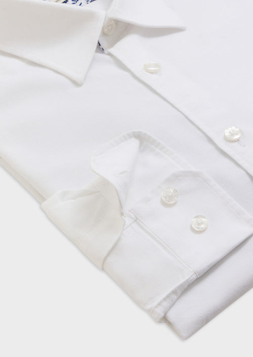 Chemise sport Slim en coton oxford uni blanc - Father & Sons   - 3 