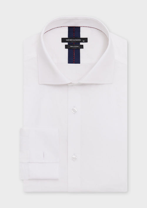 Chemise Slim en coton façonné blanc - 1 - Father & Sons   - 19 