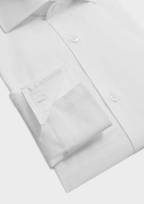 Chemise Slim en coton façonné blanc - Father & Sons   - 3 