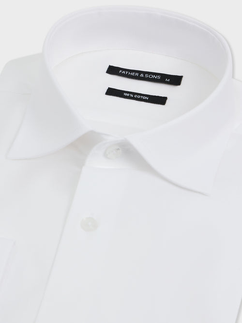 Chemise Slim en coton façonné blanc - Father & Sons   - 2 