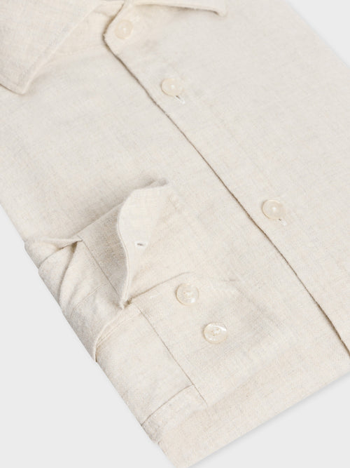 Chemise Slim en twill de coton beige - Father & Sons   - 3 