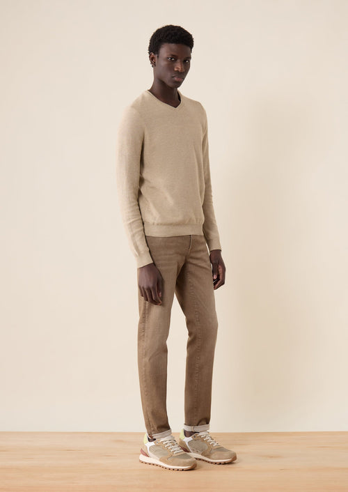 Jean skinny en coton stretch beige - Father & Sons   -  