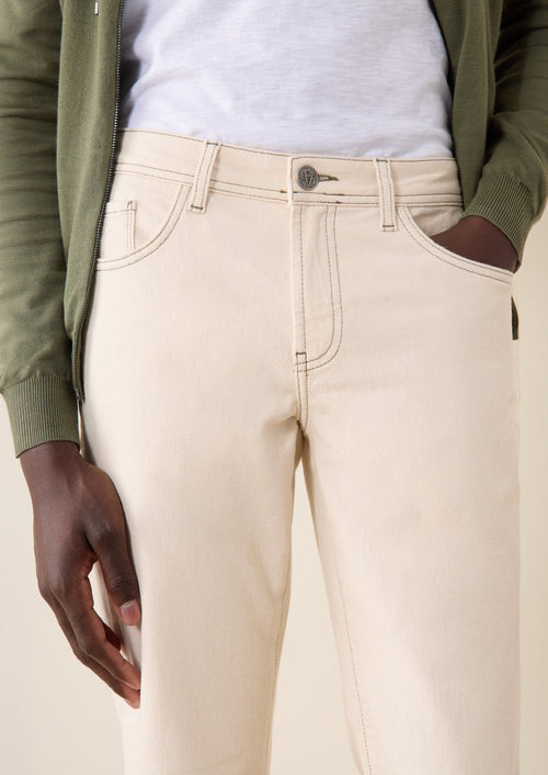 Jean skinny en coton mélangé stretch beige - Father & Sons   - 3 