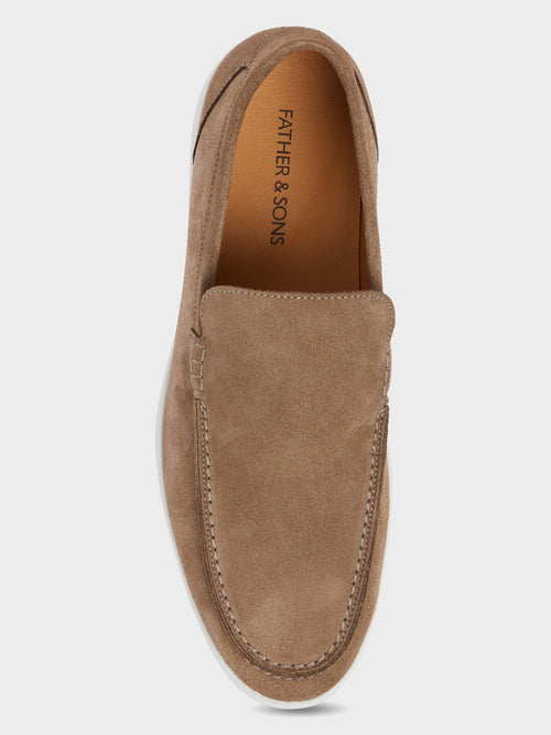 Mocassins en cuir nubuck taupe - Father & Sons   - 2 