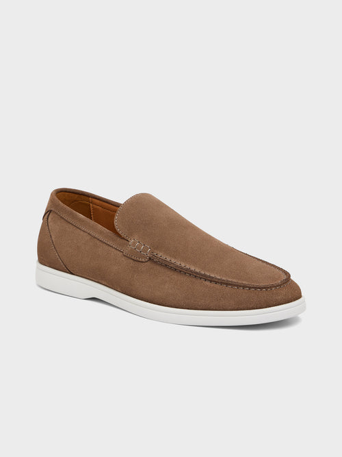 Mocassins en cuir nubuck taupe - Father & Sons   -  