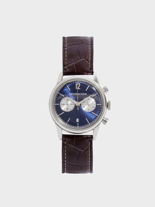 Montre bracelet en cuir marron - Father & Sons   -  