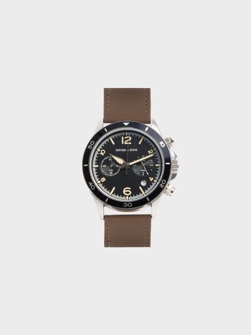 Montre bracelet en cuir marron - 1 - Father & Sons   - 20 