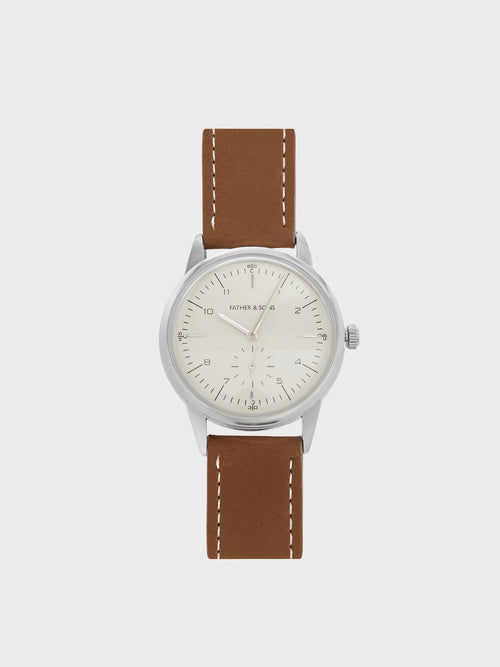 Montre bracelet en cuir marron - Father & Sons   -  