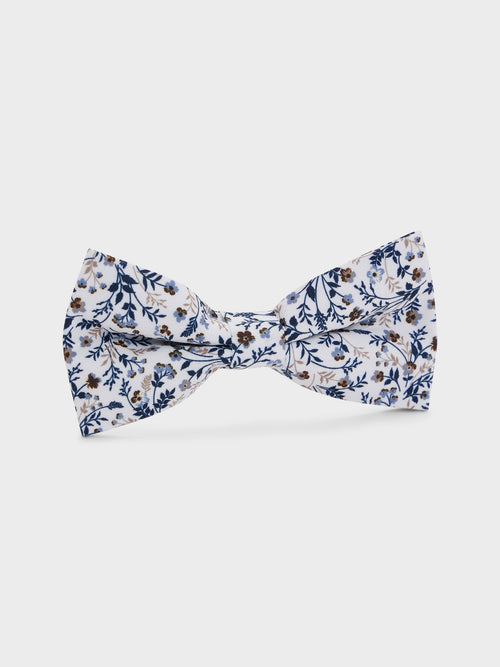 Noeud papillon bleu indigo à motif fleuri - 1 - Father & Sons   - 11 