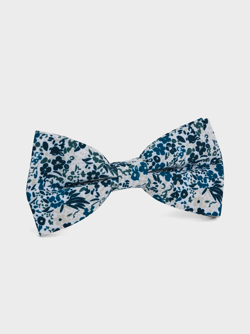 Noeud papillon vert à motif fleuri bleu - Father & Sons   -  