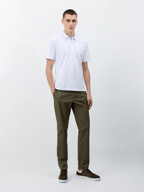 Pantalon coordonnable Slim en coton stretch kaki - Father & Sons   - 4 