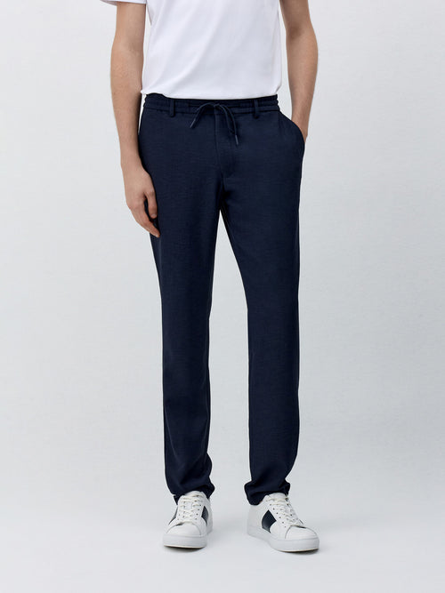 Pantalon casual skinny bleu marine - Father & Sons   -  