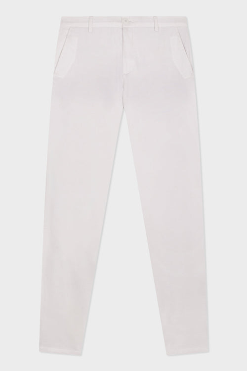 Chino slack skinny en coton stretch uni blanc - 1 - Father & Sons   - 15 