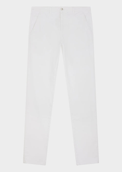 Chino slack skinny en coton stretch uni blanc - 1 - Father & Sons   - 3 