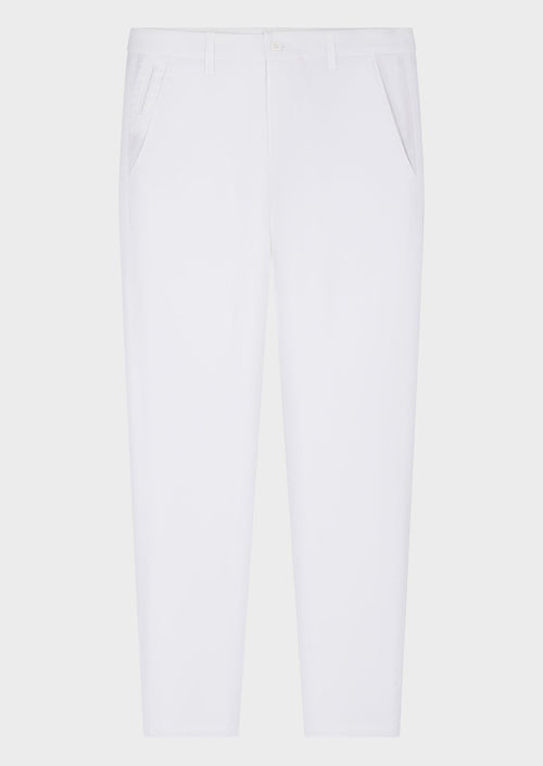 Chino slack skinny 7/8 en coton stretch uni blanc - 1 - Father & Sons   - 7 