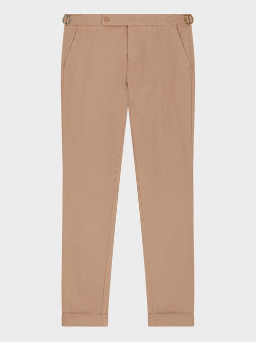 Chino slack skinny 7/8 en coton mélangé camel - 1 - Father & Sons   - 19 