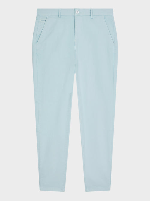 Chino slack skinny 7/8 en coton stretch bleu ciel - 1 - Father & Sons   - 8 