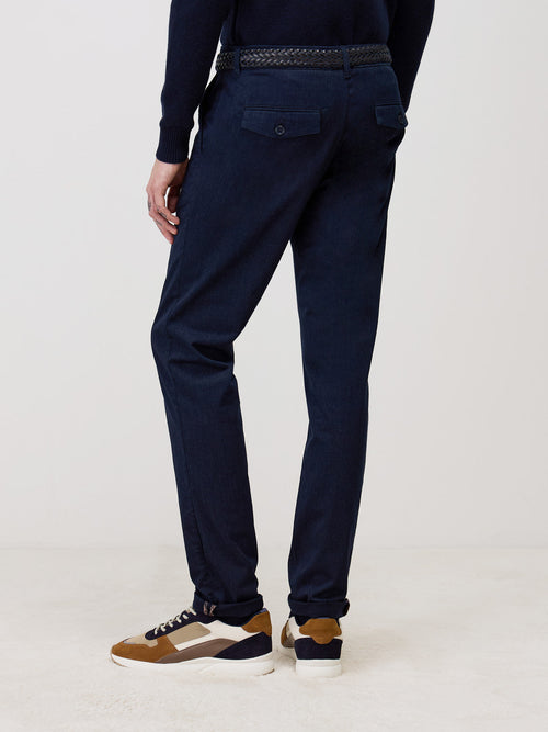 Chino slack skinny en coton mélangé bleu indigo - 2 - Father & Sons   - 10 