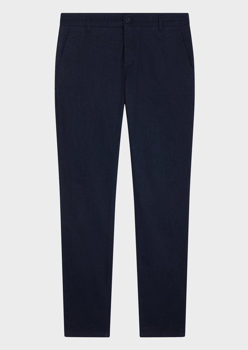 Chino slack skinny en coton mélangé bleu indigo - Father & Sons   - 5 