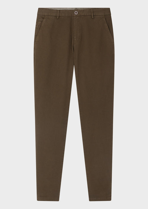 Chino slack skinny 7/8 en coton stretch uni kaki - 1 - Father & Sons   - 18 