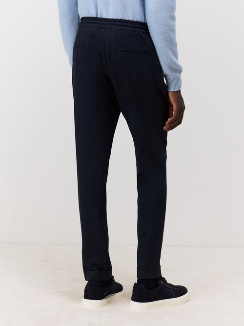 Pantalon Juste slack skinny 7/8 bleu marine - 2 - Father & Sons   - 17 