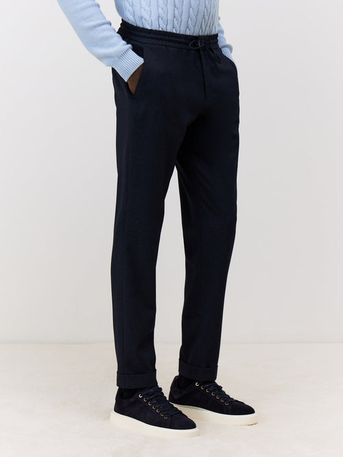 Pantalon Juste slack skinny 7/8 bleu marine - 1 - Father & Sons   - 13 